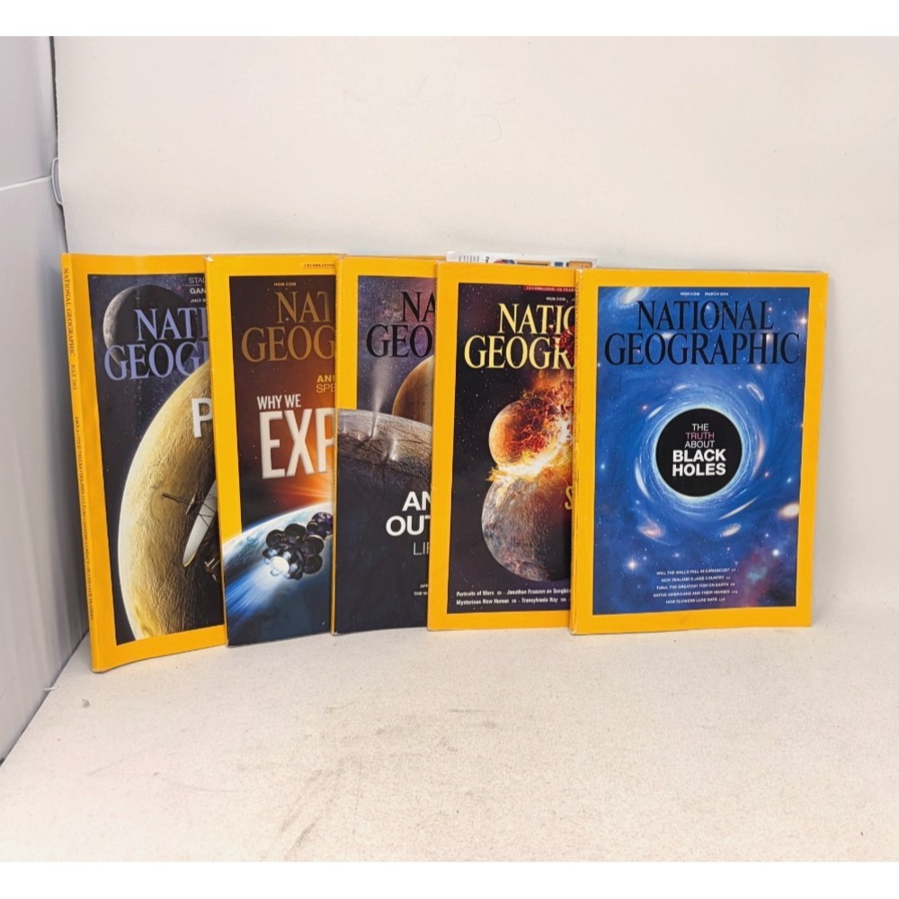 National Geographic Magazine Lot of 5 Space Black Holes Pluto Solar 2013-2015